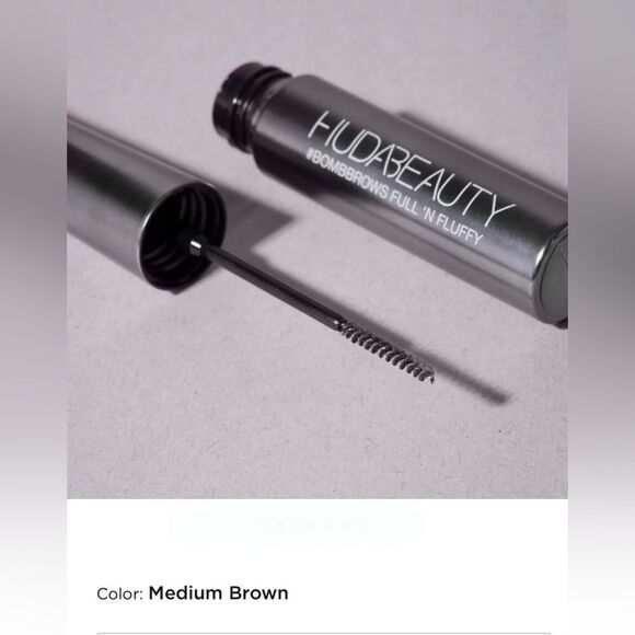 Huda Beauty #bombbrows Full ‘n Fluffy Fiber Gel in “Medium Brown” - Picture 2 of 6